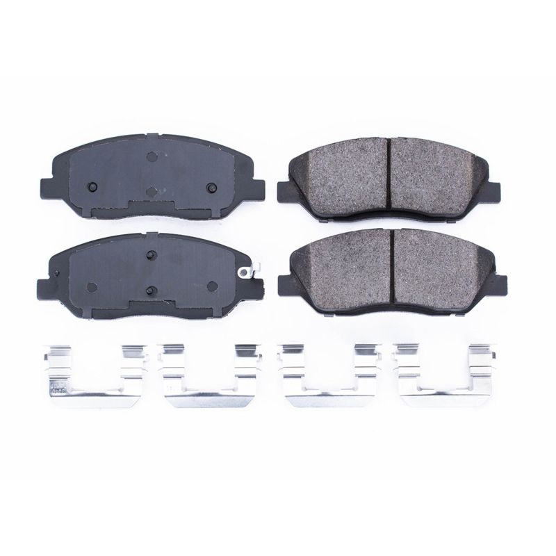 Power Stop 07-10 Hyundai Entourage Front Z17 Evolution Ceramic Brake Pads w/Hardware-Brake Pads - OE-Grocery Getter Performance