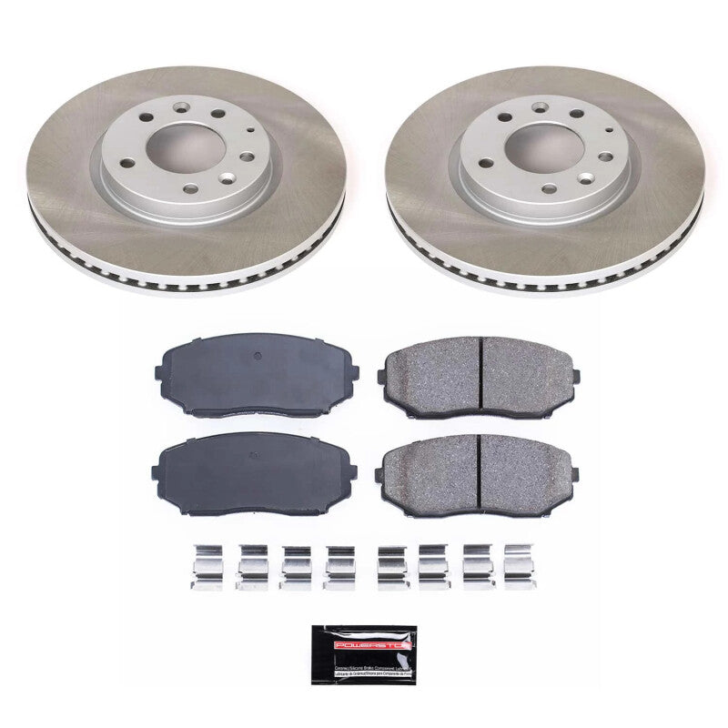 Power Stop 07-12 Mazda CX-7 Front Semi-Coated Rotor Kit-Brake Kits - Performance Blank-Grocery Getter Performance