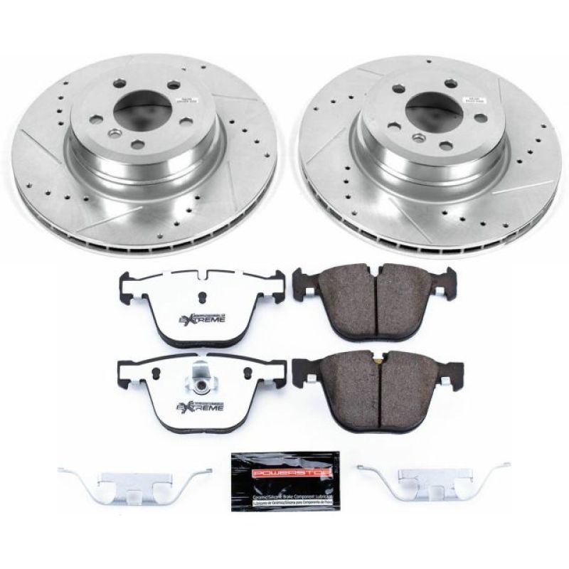 Power Stop 07-15 BMW X5 Rear Z26 Street Warrior Brake Kit-Brake Kits - Performance D&S-Grocery Getter Performance