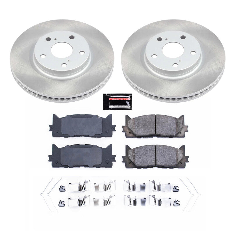 Power Stop 07-17 Toyota Camry Front Semi-Coated Rotor Kit-Brake Kits - Performance Blank-Grocery Getter Performance