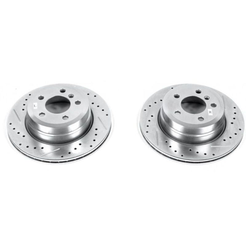Power Stop 07-18 BMW X5 Rear Evolution Drilled & Slotted Rotors - Pair-Brake Rotors - Slot & Drilled-Grocery Getter Performance