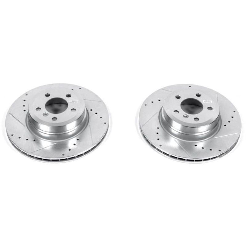 Power Stop 07-18 BMW X5 Rear Evolution Drilled & Slotted Rotors - Pair-Brake Rotors - Slot & Drilled-Grocery Getter Performance