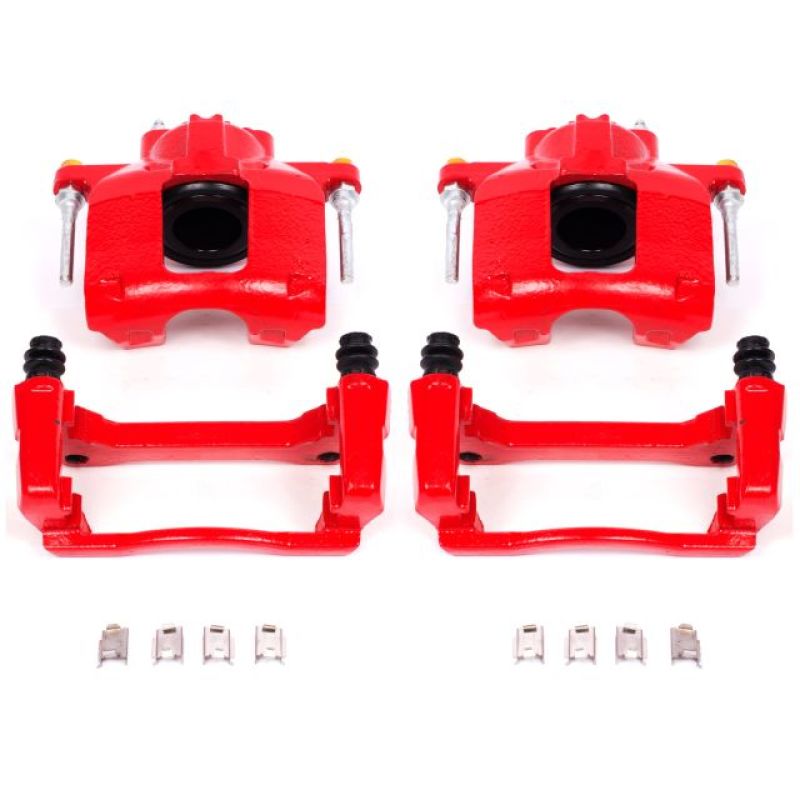Power Stop 07-18 Jeep Wrangler JK Front Red Calipers w/Brackets - Pair-Brake Calipers - Perf-Grocery Getter Performance