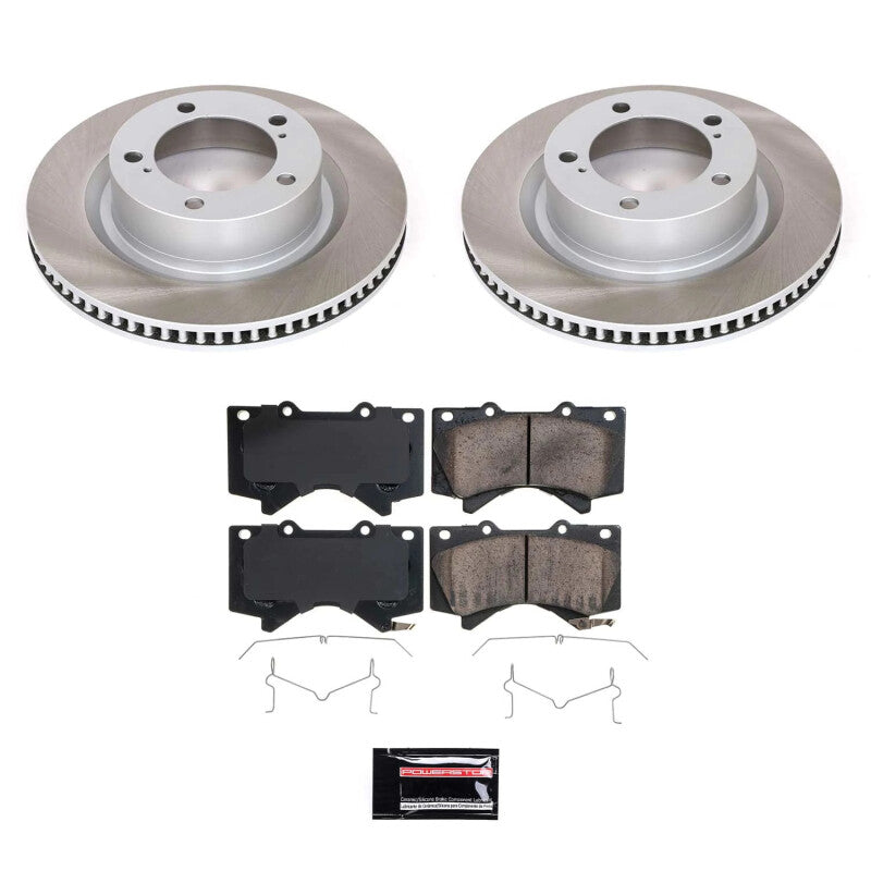 Power Stop 07-21 Toyota Tundra Front Semi-Coated Rotor Kit-Brake Kits - Performance Blank-Grocery Getter Performance