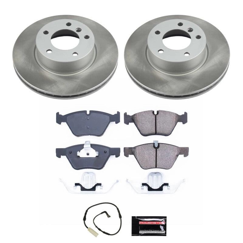 Power Stop 08-10 BMW 128i Front Semi-Coated Rotor Kit-Brake Kits - Performance Blank-Grocery Getter Performance