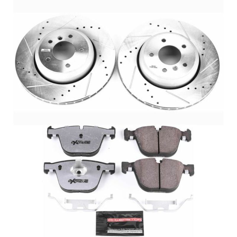 Power Stop 08-10 BMW 535i Rear Z26 Street Warrior Brake Kit-Brake Kits - Performance D&S-Grocery Getter Performance