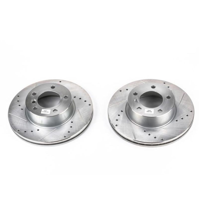 Power Stop 08-13 BMW 128i Front Evolution Drilled & Slotted Rotors - Pair-Brake Rotors - Slot & Drilled-Grocery Getter Performance
