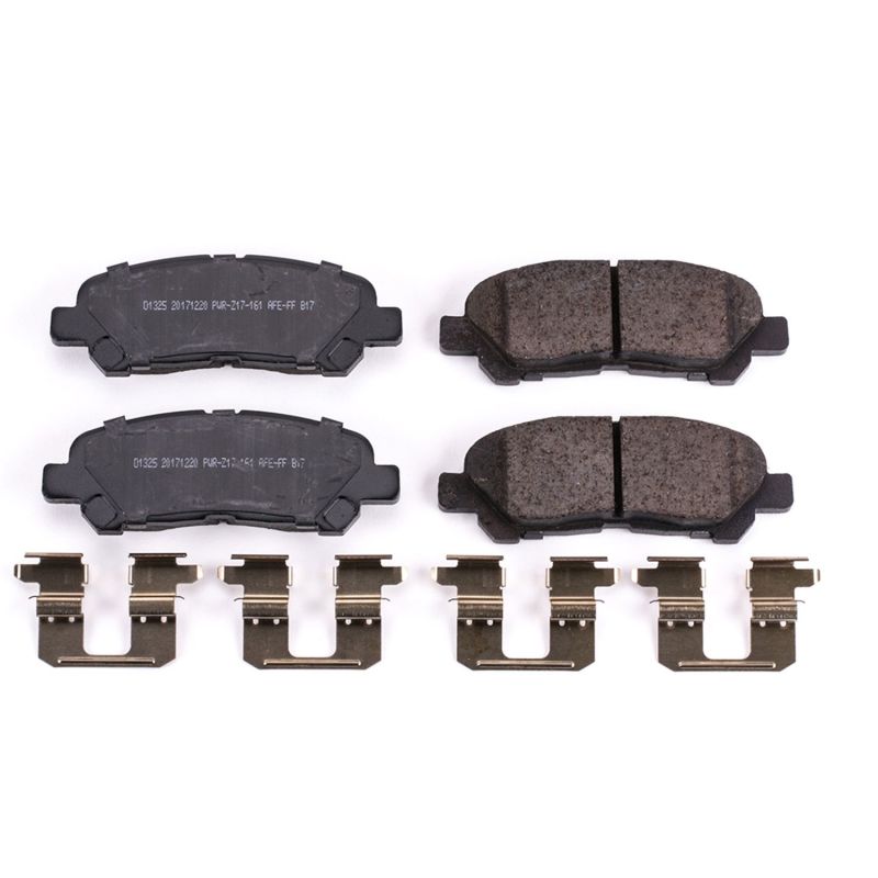 Power Stop 08-13 Toyota Highlander Rear Z17 Evolution Ceramic Brake Pads w/Hardware-Brake Pads - OE-Grocery Getter Performance