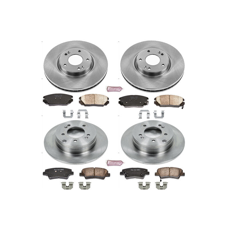 Power Stop 09-11 Hyundai Azera Front and Rear Autospecialty Brake Kit-Brake Kits - OE-Grocery Getter Performance