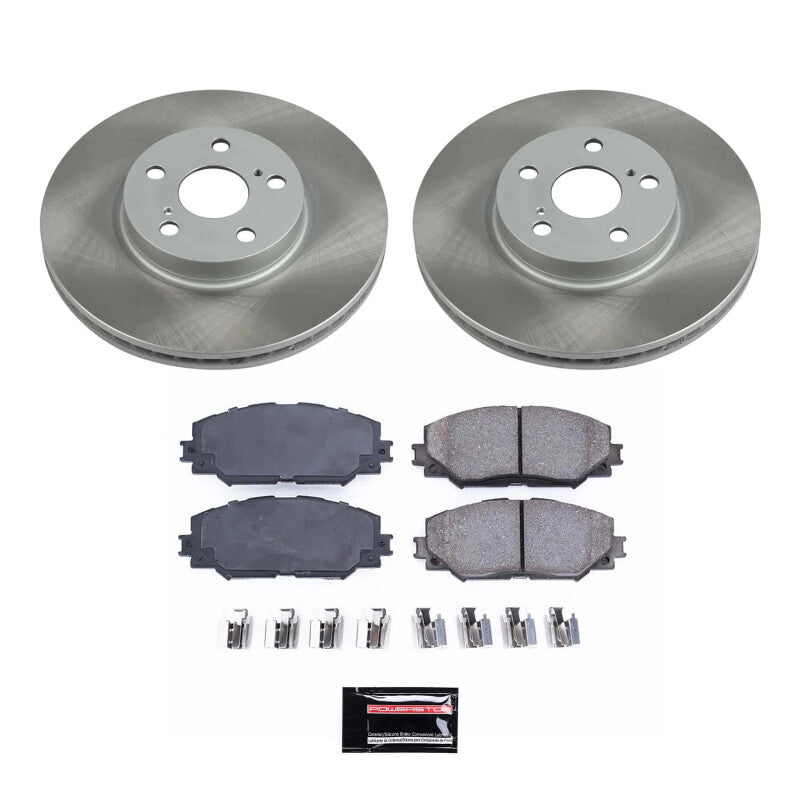 Power Stop 09-13 Toyota Matrix Front Semi-Coated Rotor Kit-Brake Kits - Performance Blank-Grocery Getter Performance