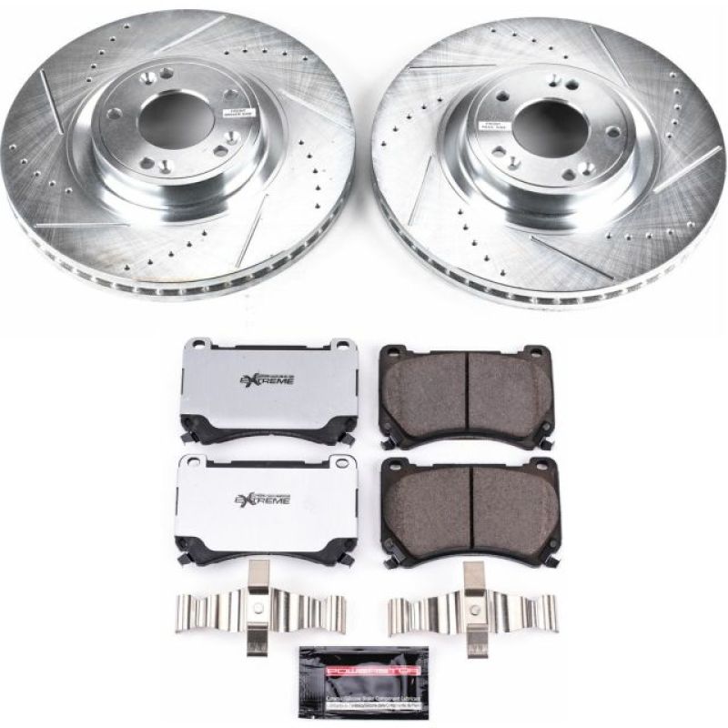 Power Stop 09-14 Hyundai Genesis Front Z26 Street Warrior Brake Kit-Brake Kits - Performance D&S-Grocery Getter Performance