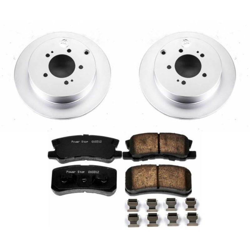 Power Stop 09-15 Mitsubishi Lancer Rear Z17 Evolution Geomet Coated Brake Kit - Grocery Getter Performance