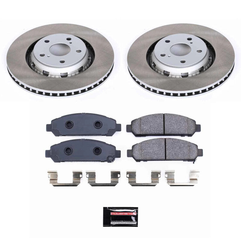 Power Stop 09-16 Toyota Venza Front Semi-Coated Rotor Kit-Brake Kits - Performance Blank-Grocery Getter Performance