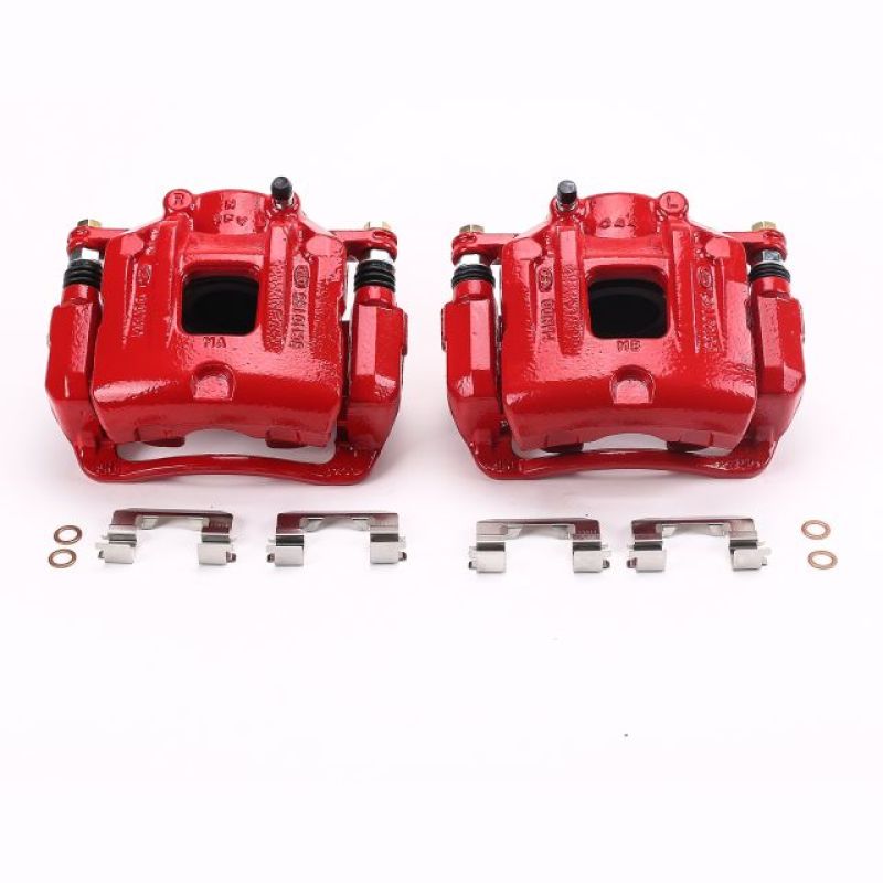 Power Stop 10-12 Hyundai Santa Fe Front Red Calipers w/Brackets - Pair-Brake Calipers - Perf-Grocery Getter Performance