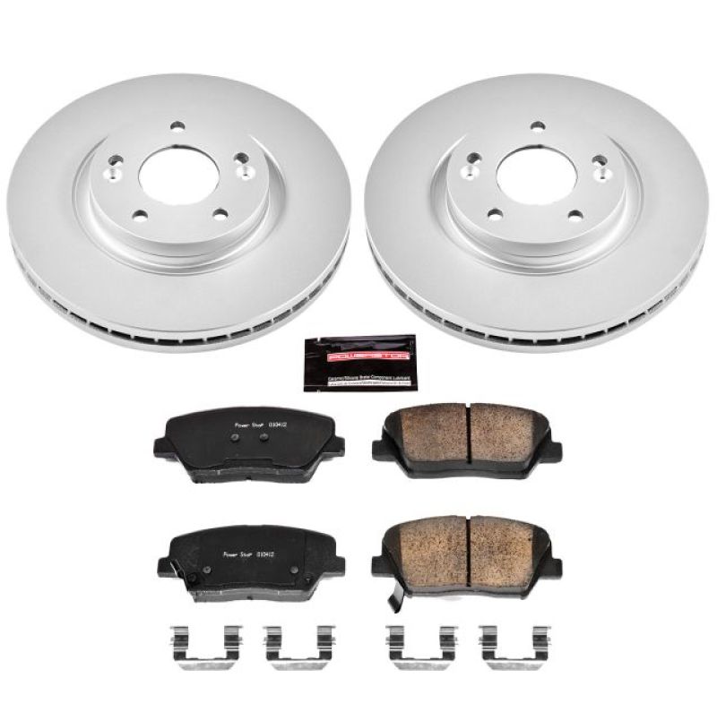 Power Stop 10-12 Hyundai Santa Fe Front Z17 Evolution Geomet Coated Brake Kit-Brake Kits - Performance Blank-Grocery Getter Performance