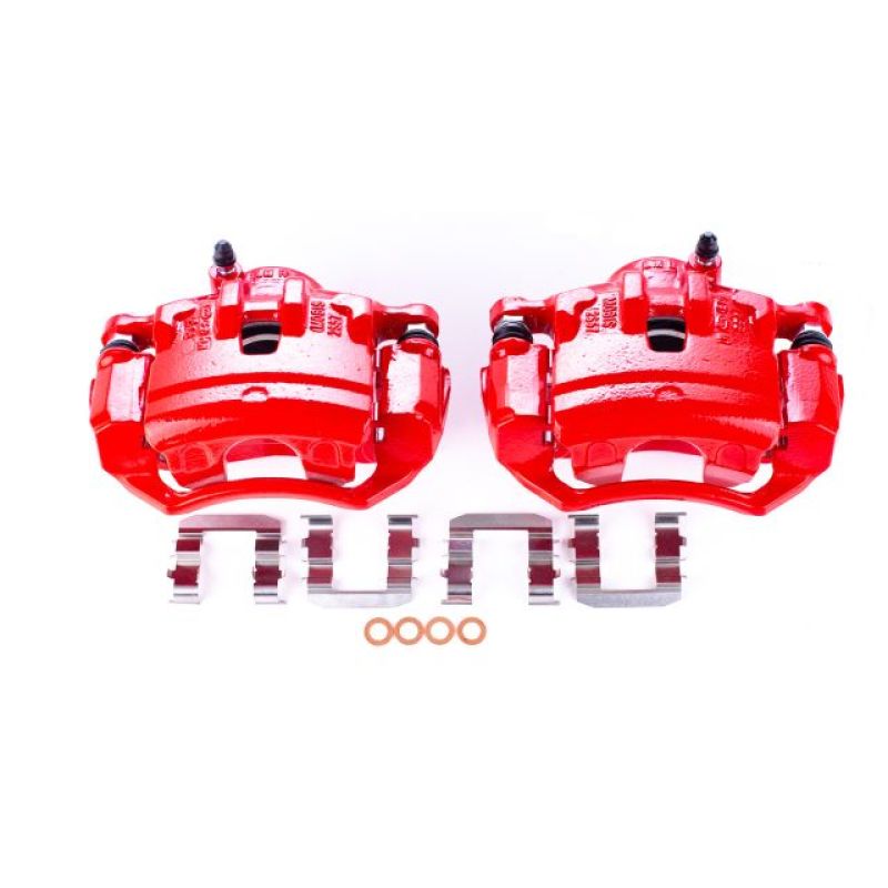 Power Stop 10-12 Hyundai Tucson Front Red Calipers w/Brackets - Pair-Brake Calipers - Perf-Grocery Getter Performance