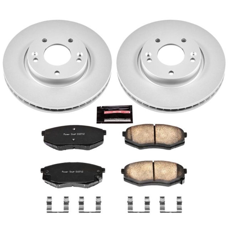 Power Stop 10-12 Hyundai Tucson Front Z17 Evolution Geomet Coated Brake Kit-Brake Kits - Performance Blank-Grocery Getter Performance