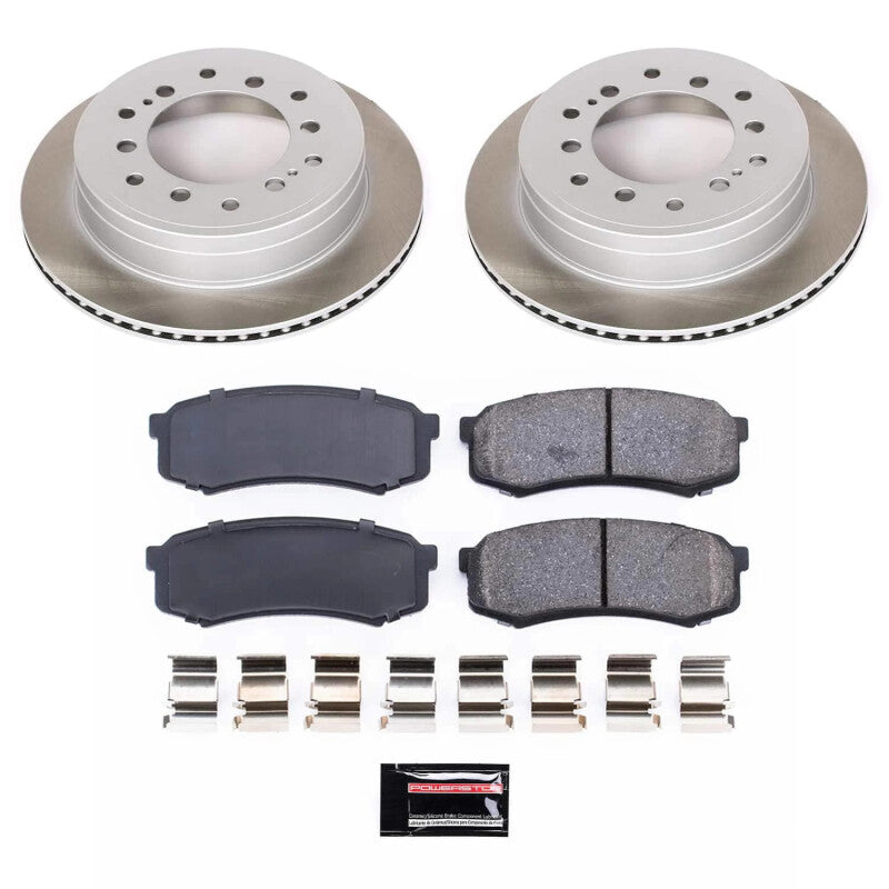 Power Stop 10-14 Toyota FJ Cruiser Rear Semi-Coated Rotor Kit-Brake Kits - Performance Blank-Grocery Getter Performance