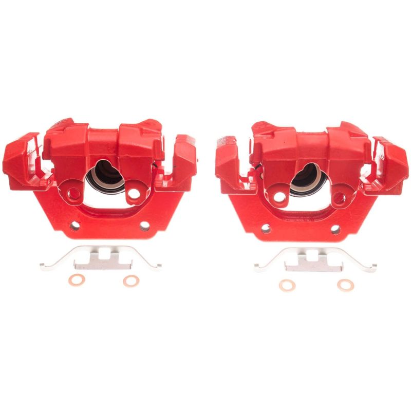 Power Stop 10-15 BMW 550i GT Rear Red Calipers - Pair-Brake Calipers - Perf-Grocery Getter Performance