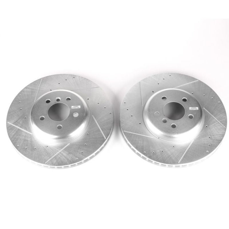 Power Stop 10-15 BMW 750i xDrive Front Drilled & Slotted Rotor - Pair-Brake Rotors - Slot & Drilled-Grocery Getter Performance