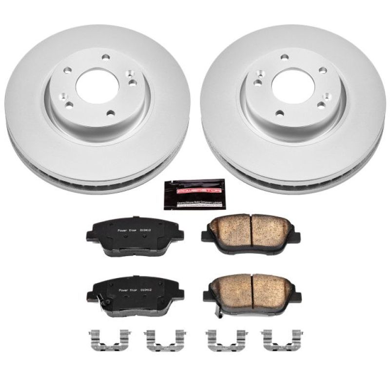 Power Stop 10-15 Hyundai Sonata Front Z17 Evolution Geomet Coated Brake Kit-Brake Kits - Performance Blank-Grocery Getter Performance