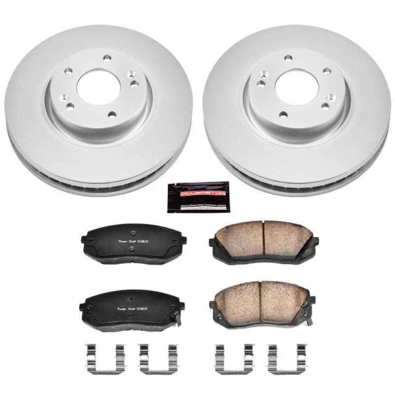 Power Stop 10-15 Hyundai Tucson Front Z17 Evolution Geomet Coated Brake Kit-Brake Kits - Performance Blank-Grocery Getter Performance
