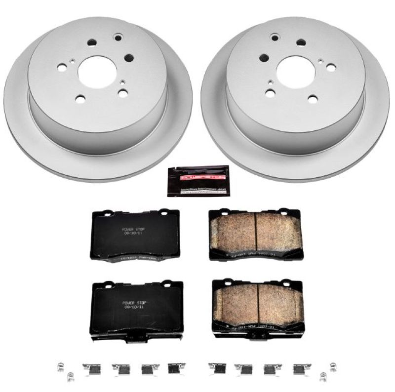 Power Stop 10-15 Lexus RX350 Rear Z17 Evolution Geomet Coated Brake Kit-Brake Kits - Performance Blank-Grocery Getter Performance