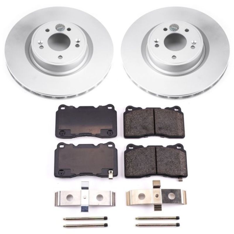 Power Stop 10-16 Hyundai Genesis Coupe Front Z17 Evolution Geomet Coated Brake Kit-Brake Kits - Performance Blank-Grocery Getter Performance