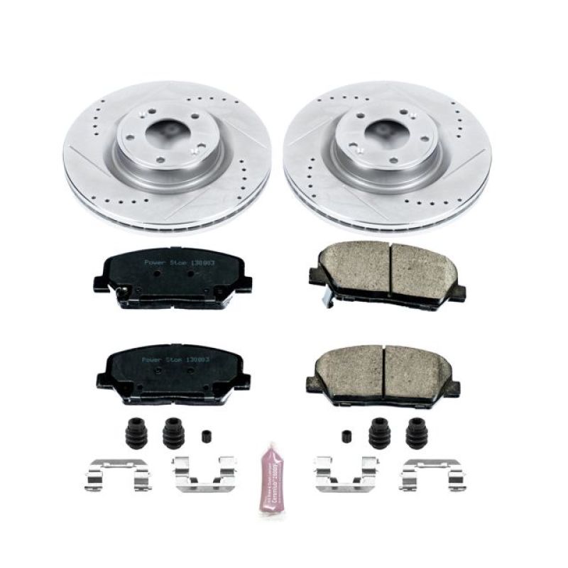 Power Stop 10-16 Hyundai Genesis Coupe Front Z23 Evolution Sport Brake Kit-Brake Kits - Performance D&S-Grocery Getter Performance