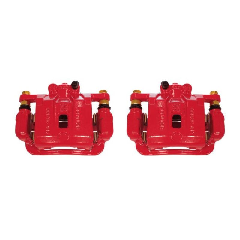 Power Stop 10-16 Hyundai Genesis Coupe Rear Red Calipers w/Brackets - Pair-Brake Calipers - Perf-Grocery Getter Performance