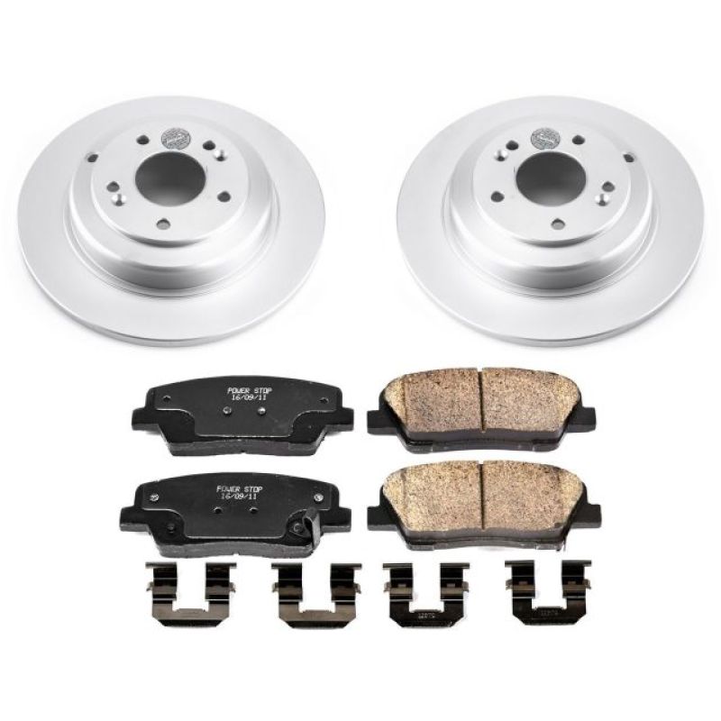 Power Stop 10-16 Hyundai Genesis Coupe Rear Z17 Evolution Geomet Coated Brake Kit-Brake Kits - Performance Blank-Grocery Getter Performance