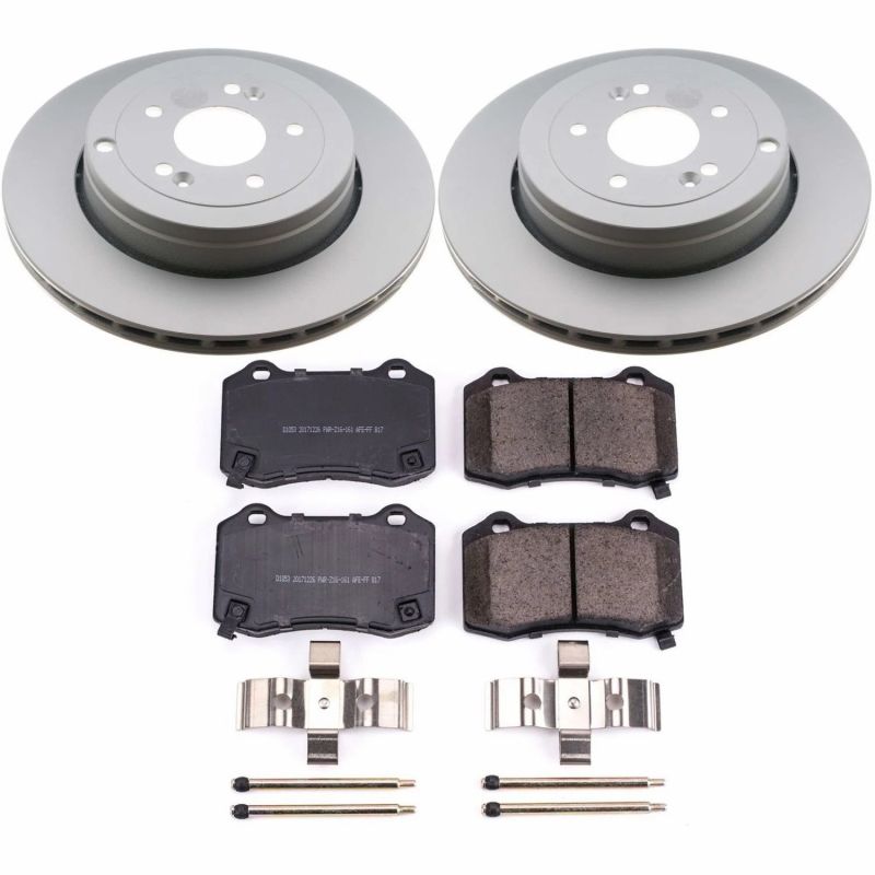 Power Stop 10-16 Hyundai Genesis Coupe Rear Z17 Evolution Geomet Coated Brake Kit-Brake Kits - Performance Blank-Grocery Getter Performance