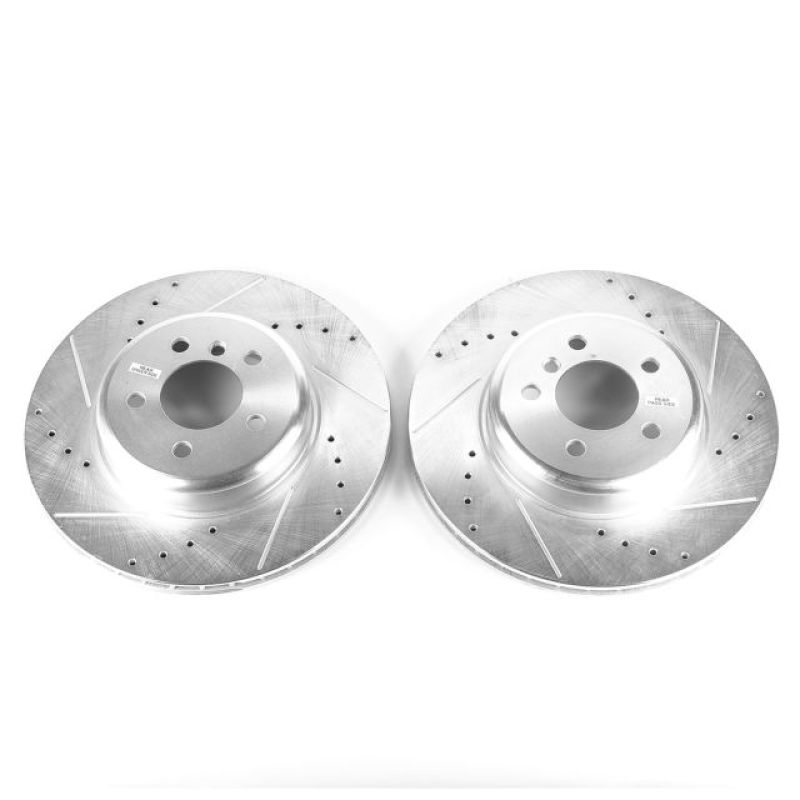 Power Stop 10-17 BMW 535i GT Rear Evolution Drilled & Slotted Rotors - Pair-Brake Rotors - Slot & Drilled-Grocery Getter Performance