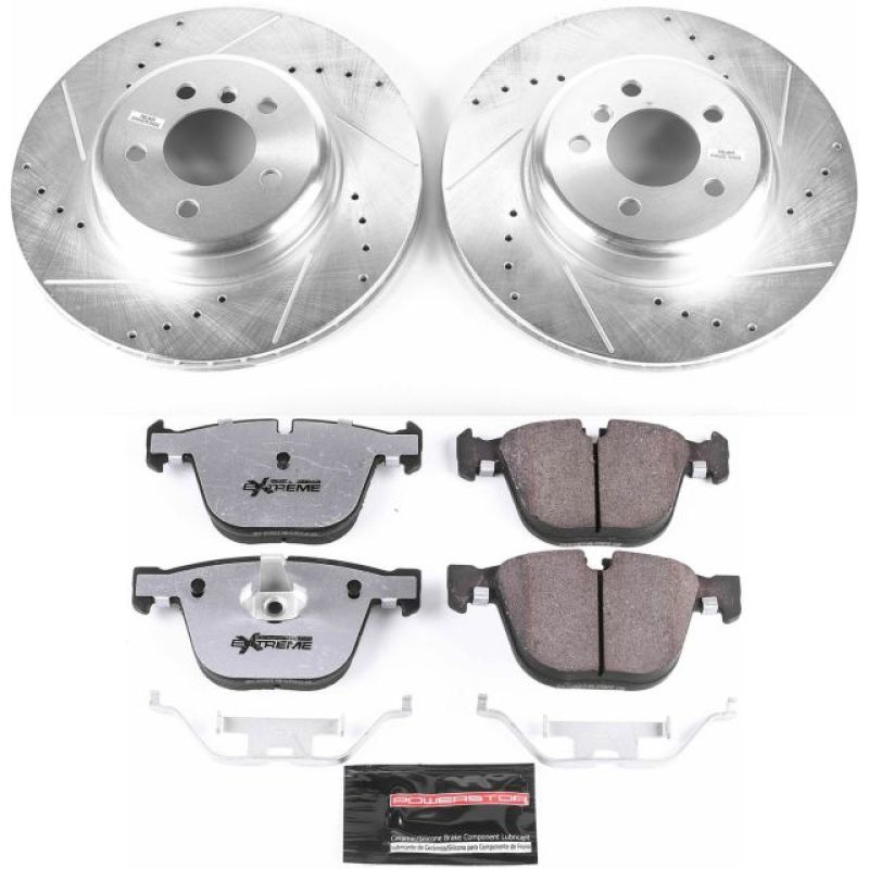 Power Stop 10-17 BMW 535i GT Rear Z26 Street Warrior Brake Kit-Brake Kits - Performance D&S-Grocery Getter Performance