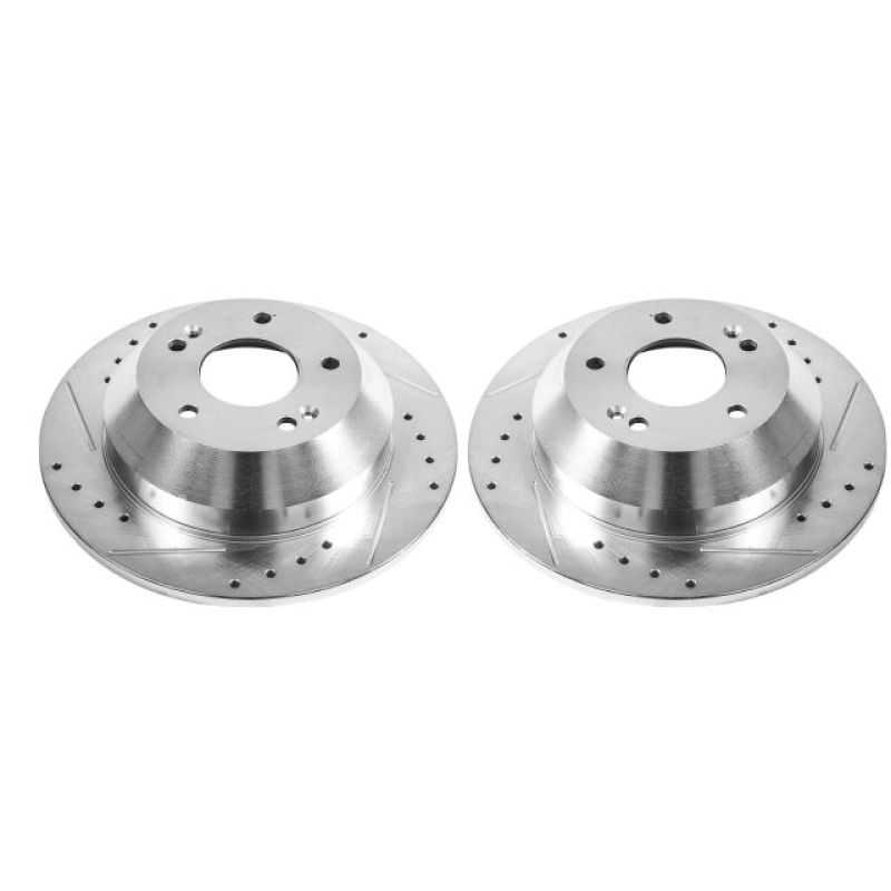 Power Stop 10-18 Hyundai Santa Fe Rear Evolution Drilled & Slotted Rotors - Pair-Brake Rotors - Slot & Drilled-Grocery Getter Performance