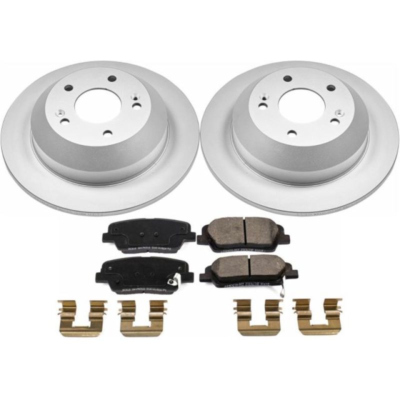 Power Stop 10-18 Hyundai Santa Fe Rear Z17 Evolution Geomet Coated Brake Kit-Brake Kits - Performance Blank-Grocery Getter Performance