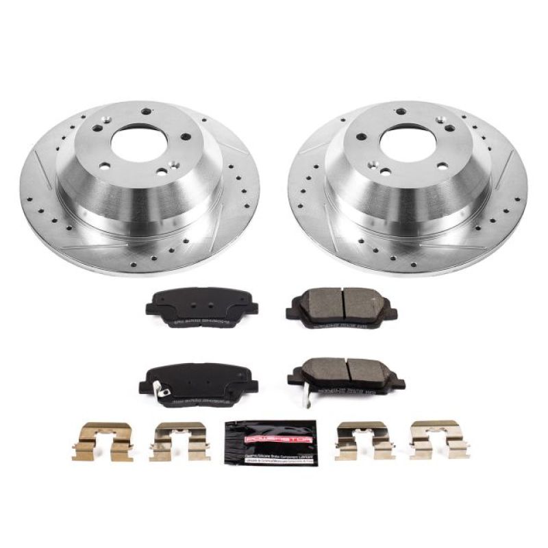 Power Stop 10-18 Hyundai Santa Fe Rear Z23 Evolution Sport Brake Kit-Brake Kits - Performance D&S-Grocery Getter Performance