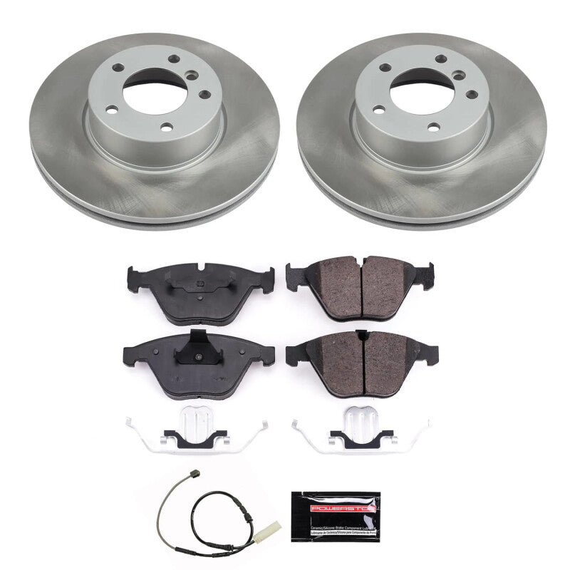 Power Stop 11-13 BMW 328i Front Semi-Coated Rotor Kit-Brake Kits - Performance Blank-Grocery Getter Performance