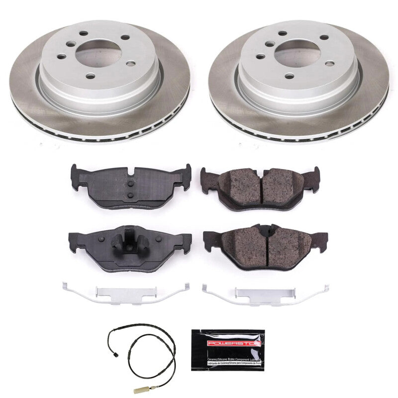Power Stop 11-13 BMW 328i xDrive Rear Semi-Coated Rotor Kit-Brake Kits - Performance Blank-Grocery Getter Performance