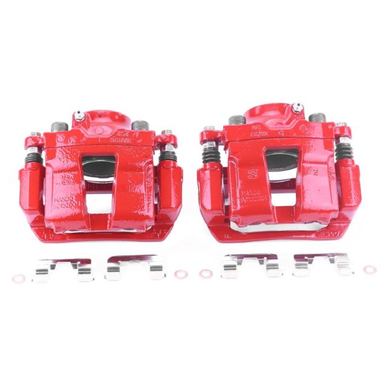 Power Stop 11-15 Hyundai Sonata Front Red Calipers w/Brackets - Pair-Brake Calipers - Perf-Grocery Getter Performance