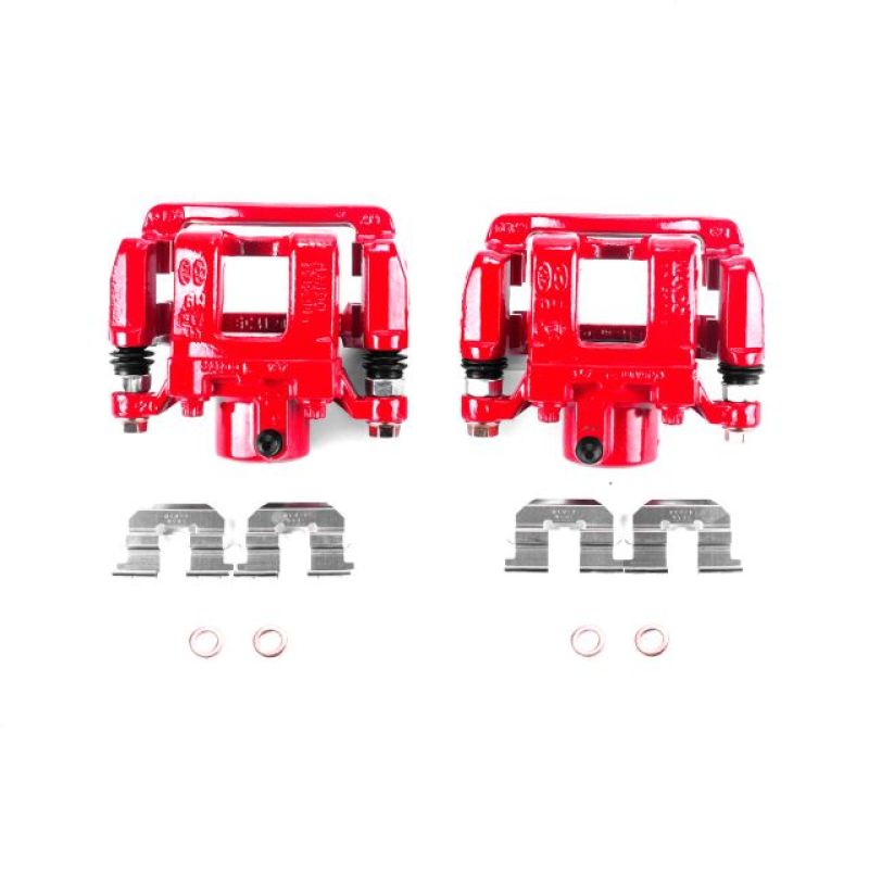 Power Stop 11-15 Hyundai Sonata Rear Red Calipers w/Brackets - Pair-Brake Calipers - Perf-Grocery Getter Performance