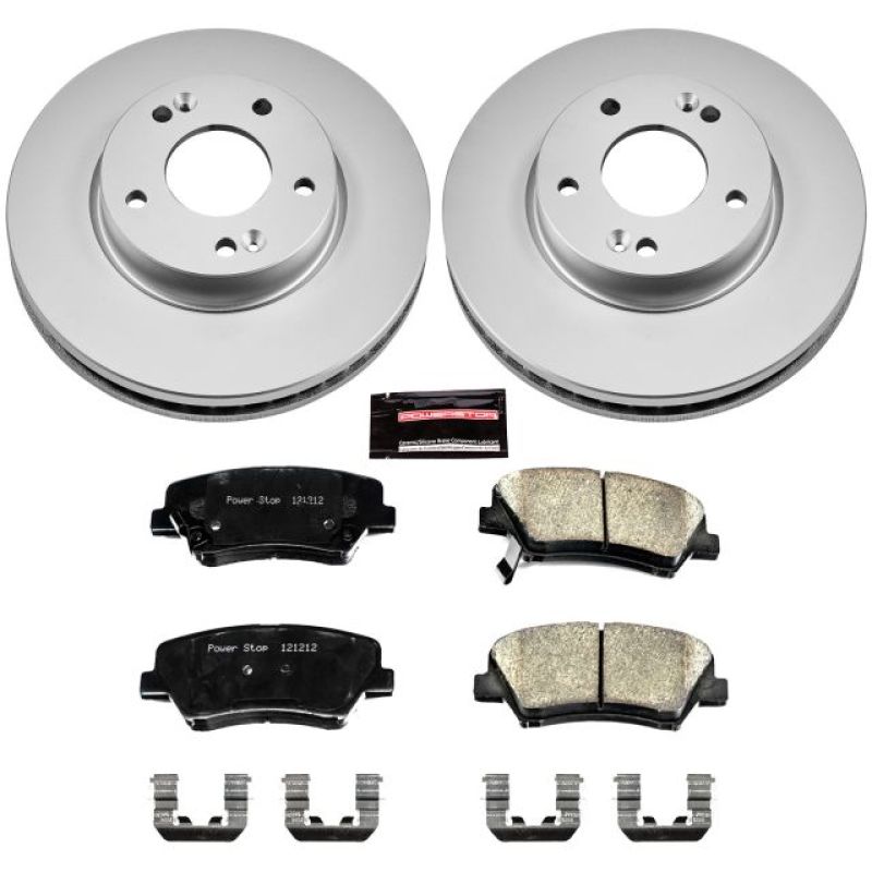 Power Stop 11-16 Hyundai Elantra Front Z17 Evolution Geomet Coated Brake Kit-Brake Kits - Performance Blank-Grocery Getter Performance