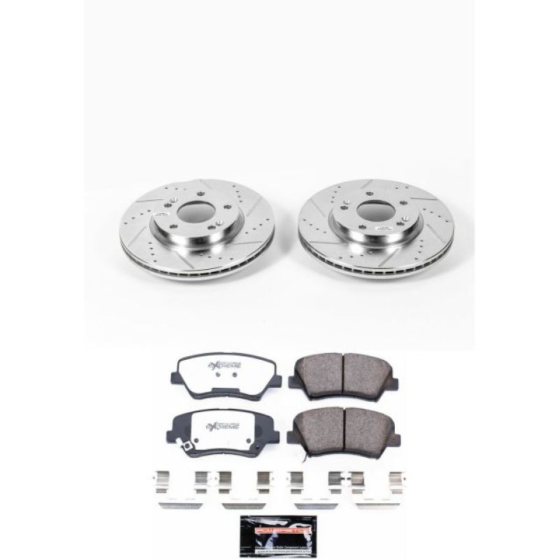 Power Stop 11-16 Hyundai Elantra Front Z26 Street Warrior Brake Kit-Brake Kits - Performance D&S-Grocery Getter Performance