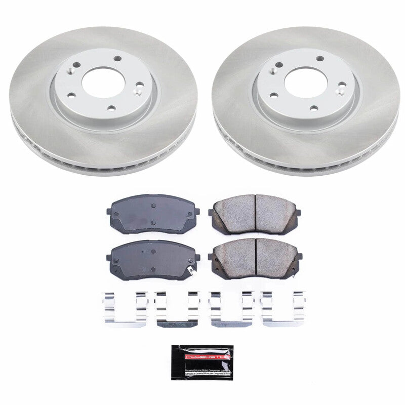 Power Stop 11-16 Kia Sportage Front Semi-Coated Rotor Kit-Brake Kits - Performance Blank-Grocery Getter Performance