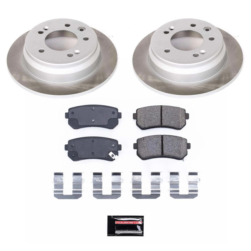 Power Stop 11-16 Kia Sportage Rear Semi-Coated Rotor Kit-Brake Kits - Performance Blank-Grocery Getter Performance