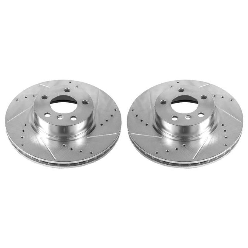 Power Stop 11-17 BMW X3 Front Evolution Drilled & Slotted Rotors - Pair-Brake Rotors - Slot & Drilled-Grocery Getter Performance
