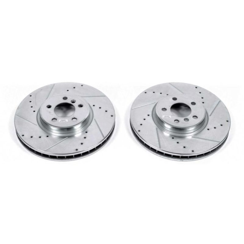 Power Stop 11-18 BMW X5 Front Evolution Drilled & Slotted Rotors - Pair-Brake Rotors - Slot & Drilled-Grocery Getter Performance