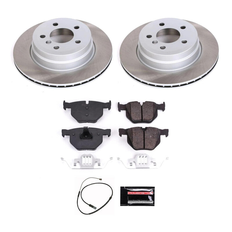 Power Stop 11-19 BMW X6 Rear Semi-Coated Rotor Kit-Brake Kits - Performance Blank-Grocery Getter Performance