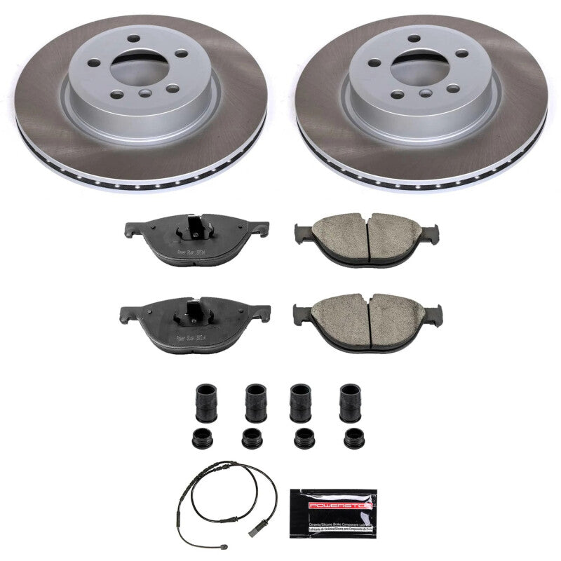 Power Stop 12-13 BMW 528i Front Semi-Coated Rotor Kit-Brake Kits - Performance Blank-Grocery Getter Performance