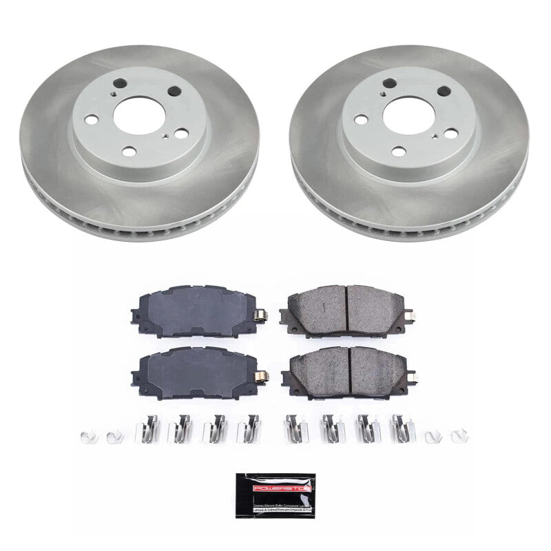 Power Stop 12-15 Toyota Prius Plug-In Front Semi-Coated Rotor Kit-Brake Kits - Performance Blank-Grocery Getter Performance